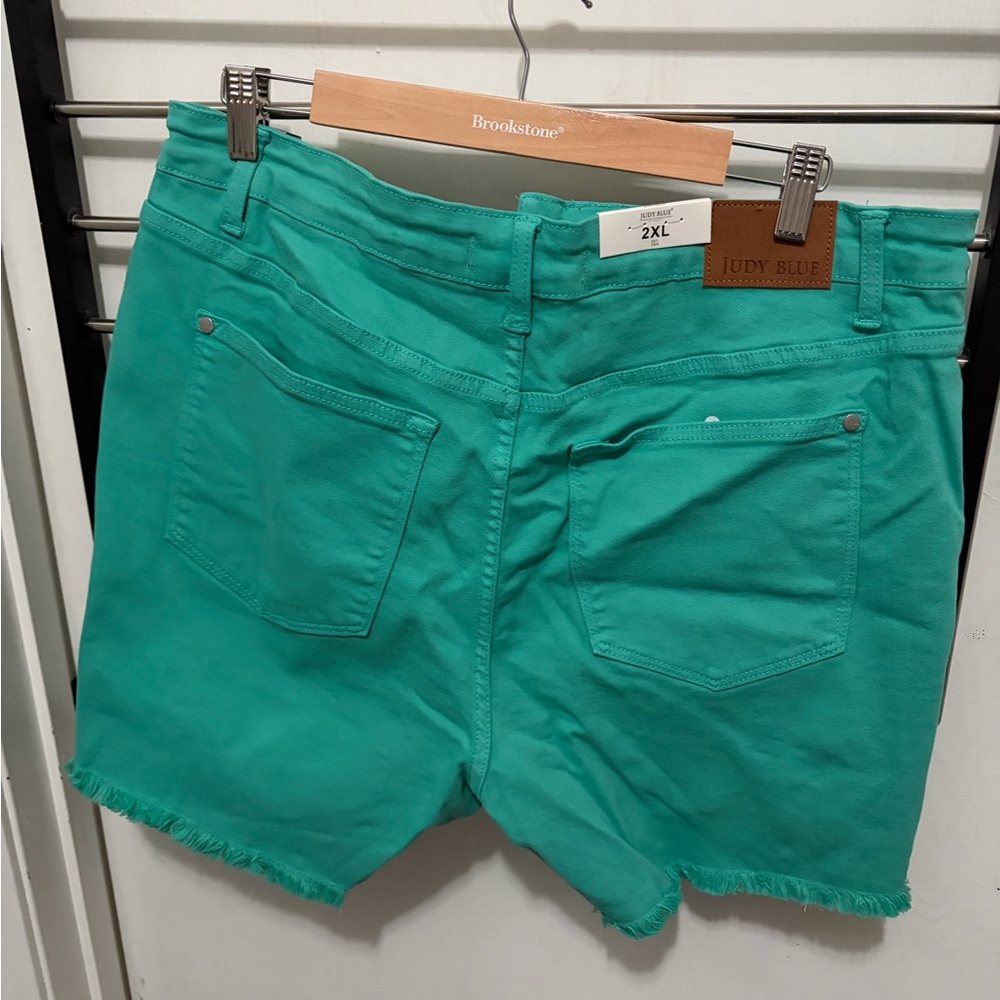 Judy Blue Women's Teal Jean Shorts - Picture 3 of 3